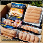 Kanzler sausage frozen CHEESE FRANKFURTER beef & chicken 6" 15cm 5pcs 360g